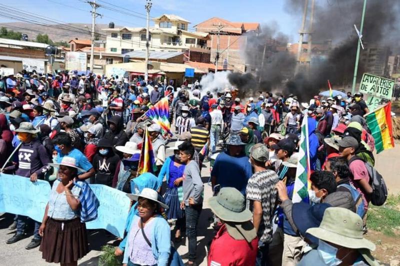 Proteste in Bolivien gegen Putsch-Regierung (Cochabamba, Mai 2020)
