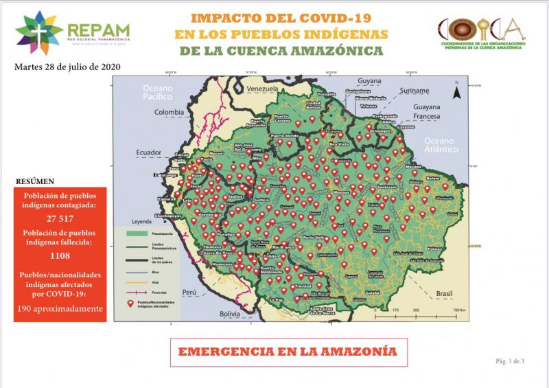 Circa 190 indigene Völker in den neun Anrainerstaaten des Amazonas-Gebiets sind von der Pandemie betroffen