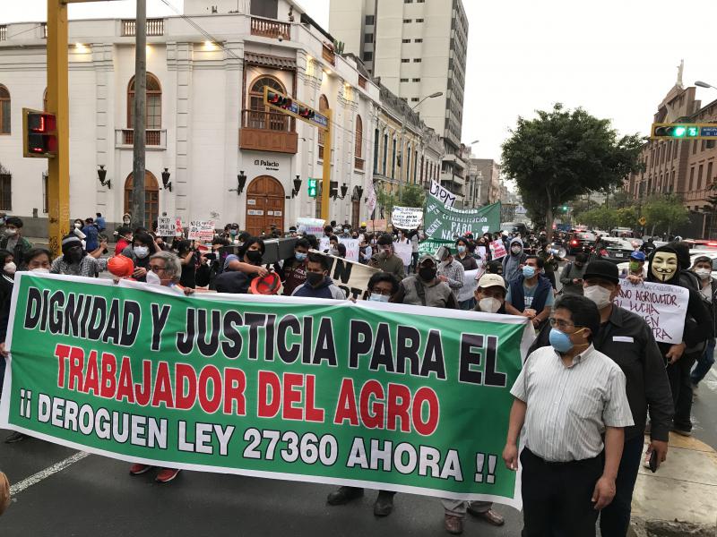 Auch in Lima solidarisierten sich die Menschen mit dem Agrarstreik