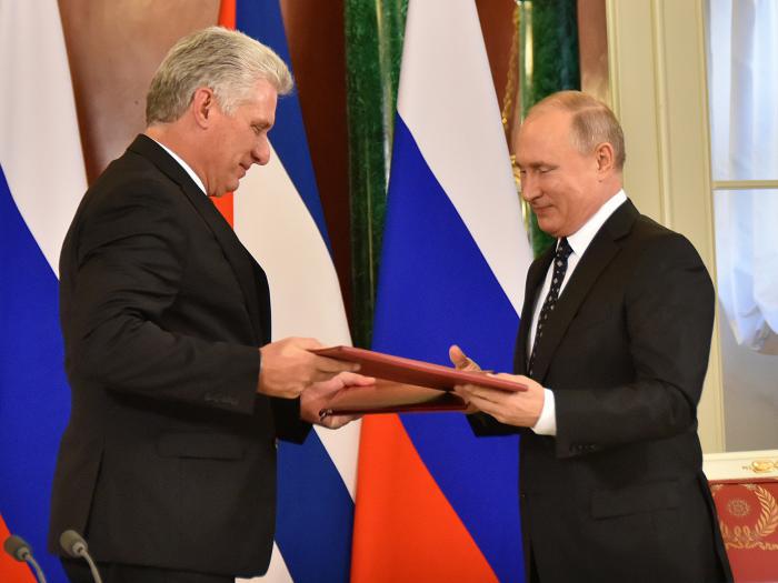 Russlands Präsident Putin empfing seinen kubanischen Amtskollegen Díaz-Canel im Oktober 2019 im Kreml