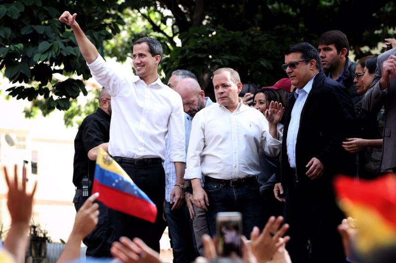 Guaidó bei der Kundgebung am Samstag in Caracas