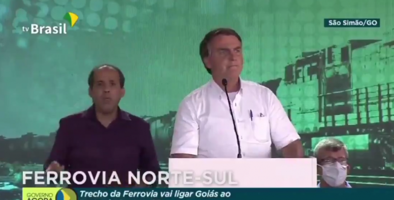 Bolsonaro bei einer Ansprache im Bundeststaat Goiás: "Das Gejammere kann nicht ewig weitergehen!" (Screenshot)