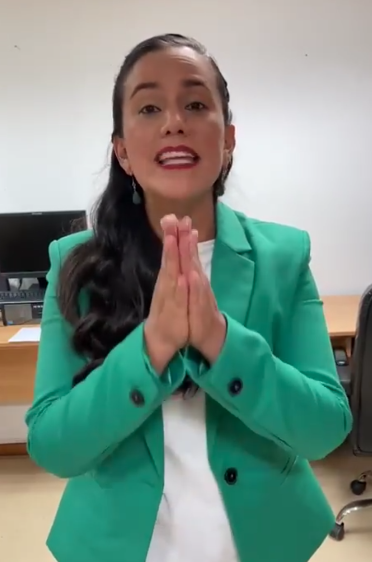 Verónika Mendoza bedankt sich nach der Wahldebatte für den großen Zuspruch (Screenshot)