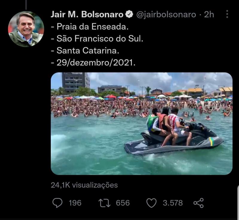 Während im Bundesstaat Bahia unzählige Menschen von den starken Überschwemmungen betroffen sind, postet Präsident Bolsonaro Urlaubsvideos auf Twittter