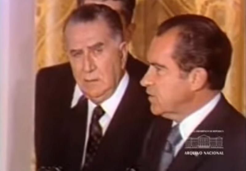 Emílio Garrastazu Médici beim Staatsbesuch im Weißen Haus 1971