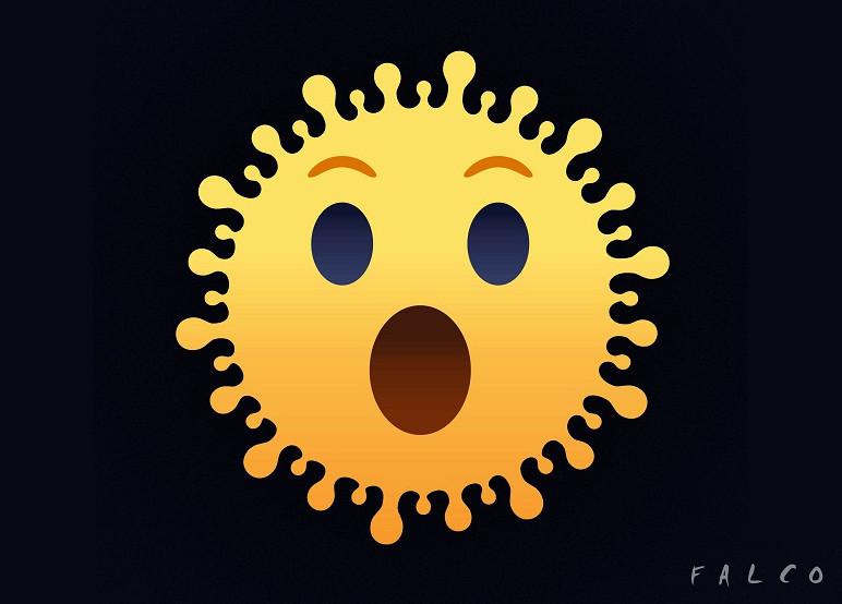 Ein Emoji für Covid vom kubanischen Künstler Carlos Alejandro Chang Falco