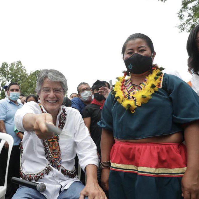 Kandidat Lasso beim Wahlkampfbesuch am 27. März in der Provinz Sucumbíos im Amazonasbecken