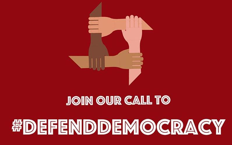 Profilbild der NED in sozialen Medien: "Schließen Sie sich unserem Aufruf zur Verteidigung der Demokratie an"