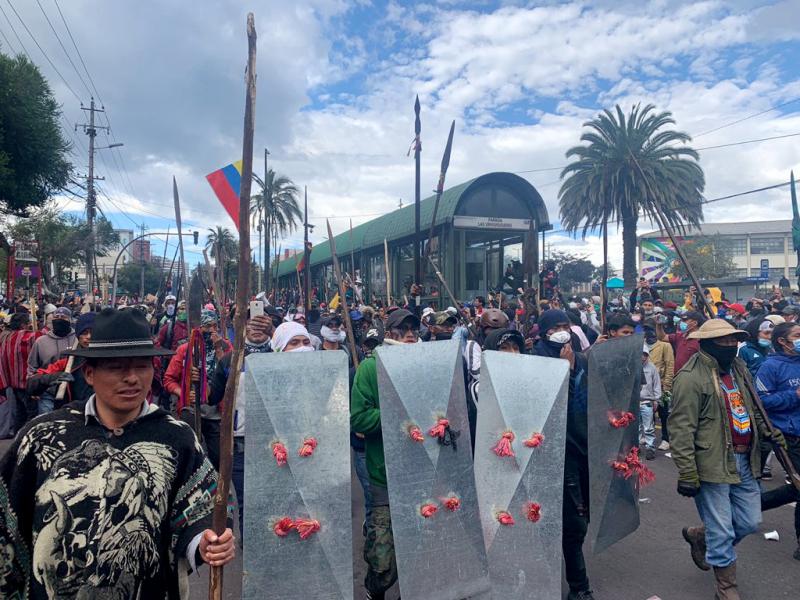 Die Proteste in Ecuador reißen nicht ab, hier am Montag in der Hauptstadt Quito