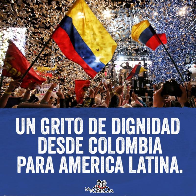 "Ein Schrei der Würde aus Kolumbien für Lateinamerika" (Kollage aus Argentinien)
