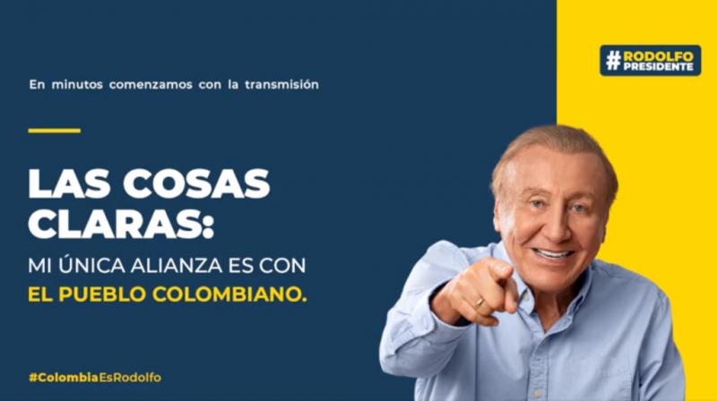 Hernández stellt sich bei Twitter als "künftiger Präsident Kolumbiens" und "El rey del Tiktok" dar, der "nur dem Volk verpflichtet ist"