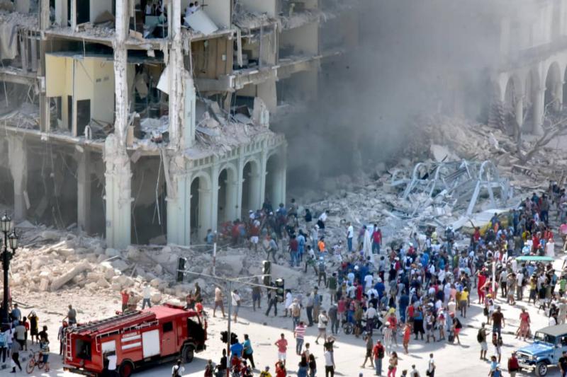 Ein Bild der Zerstörung: Das Hotel Saratoga nach der Explosion