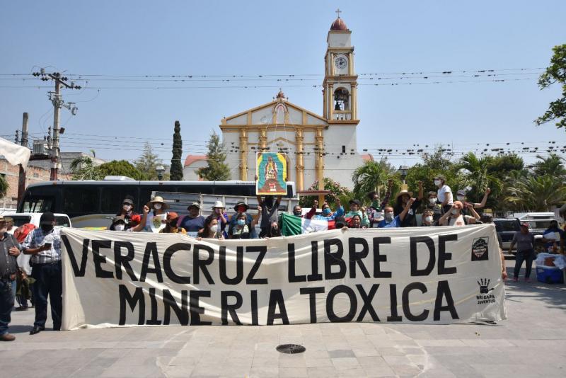 Aktivist:innen am achten Tag der Karawane für das Leben in Actopán (Bundesstaat Veracruz)