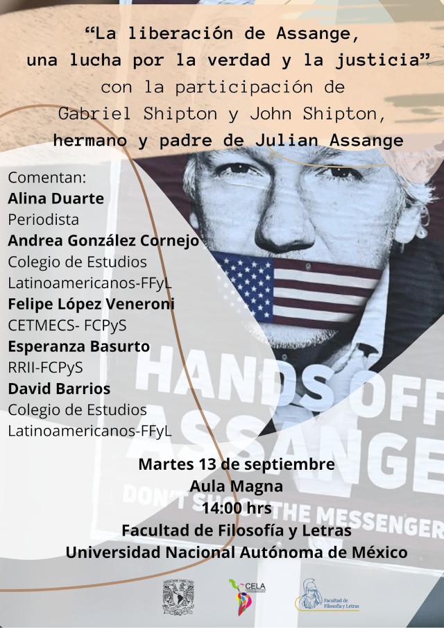 "Die Befreiung von Julian Assange, ein Kampf für Wahrheit und Gerechtigkeit": Ankündigung der Veranstaltung an der Unam