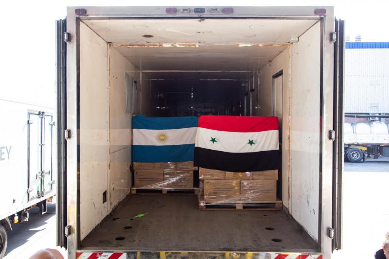 Argentinien liefert Medikamente, lebenswichtige Hilfsgüter und Schutzausrüstungen nach Syrien