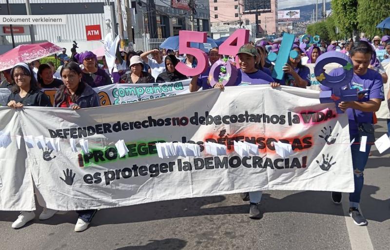 Die Demonstration in Tegucigalpa anlässlich des Orange Day