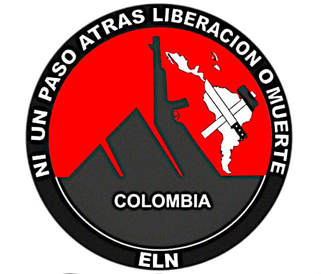 Ein Logo der Frente de Guerra Occidental Ogli Padilla der ELN