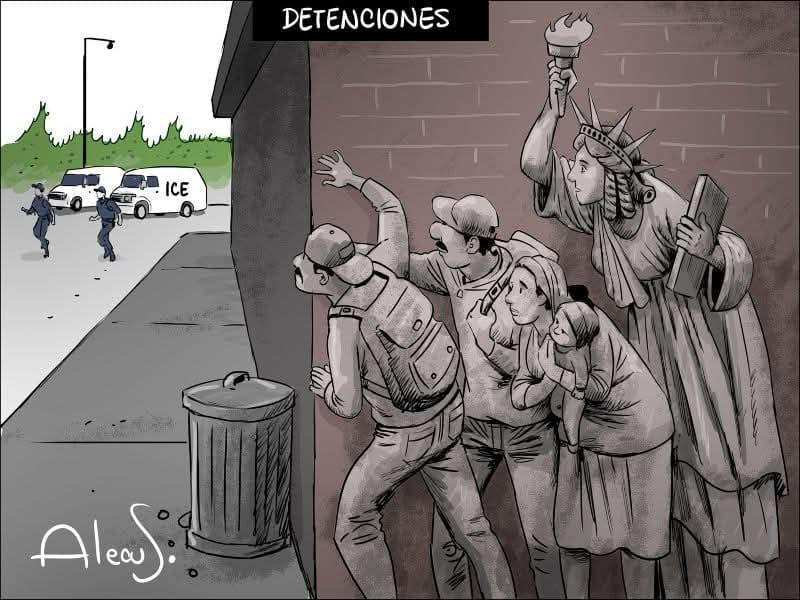 Karikatur über das Vorgehen der US-Einwanderungsbehörde ICE