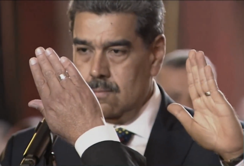 Präsident Nicolás Maduro bei der Amtseinführung für seine dritte Amtszeit am 10. Januar 2025