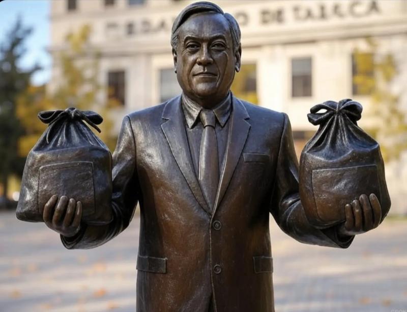 Humorvoller Vorschlag einer Statue für Piñera als einer der reichsten Männer Chiles