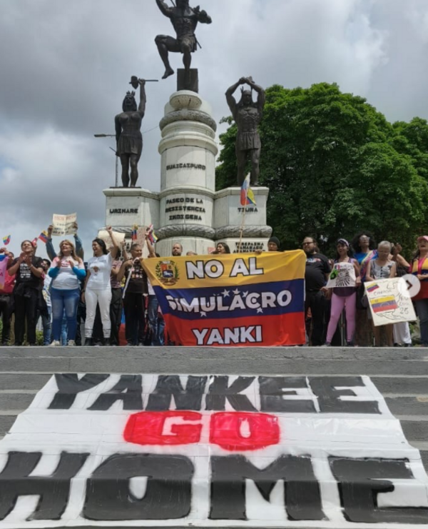 Soziale Bewegungen in Venezuela hatten zu Protestaktionen gegen die US-Militärübung aufgerufen