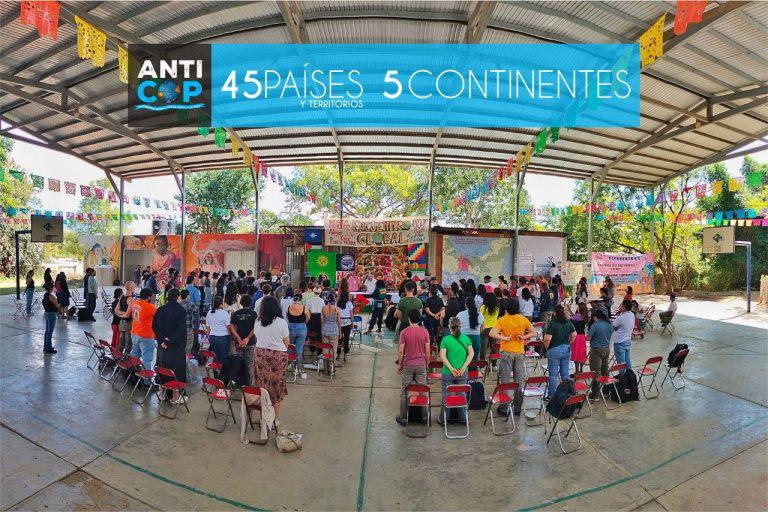 Der Gegengipfel Anti-COP in Oaxaca mit Teilnehmern aus 45 Ländern aus allen fünf Kontinenten