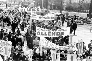 5. September 1964: Unterstützer von Salvador Allende im Wahlkampf