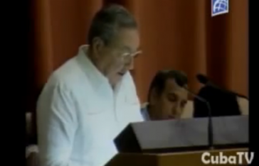 Raúl Castro bei seiner Rede