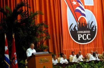 Raúl Castro zu Beginn des sechsten Parteitags der PCC