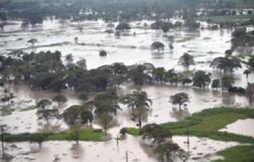 Überfluteter Landstrich in Guatemala