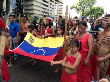 Indígenas gedenken in Ciudad Bolívar im Osten Venezuelas
