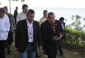 Chavez und Humala am Orinoco