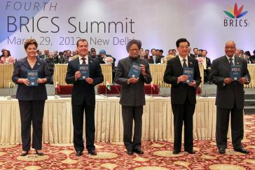 Die Teilnehmer am Gipfel der BRICS-Staaten