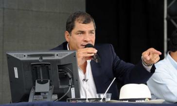 Rafael Correa in seiner wöchentlichen Sendung "Enlace Ciudadano"