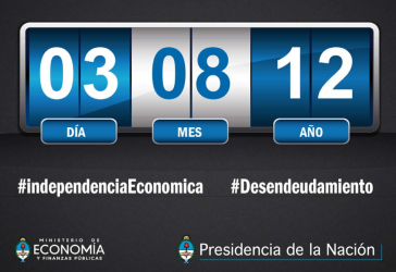 Countdown bis zum Ende der Schulden -- Standbild vond er Internetseite des argentinischen Wirtschaftsministeriums Countdown bis zum Ende der Schulden -- Standbild vond er Internetseite des argentinischen Wirtschaftsministeriums
