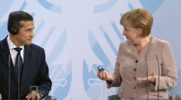 Ollanta Humala und Angela Merkel auf der gemeinsamen Pressekonferenz in Berlin