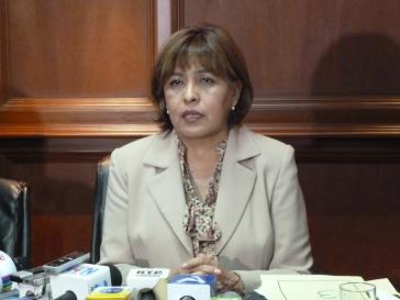 Die bolivianische Ministerin für institutionelle Transparenz und den Kampf gegen Korruption, Nardi Suxo