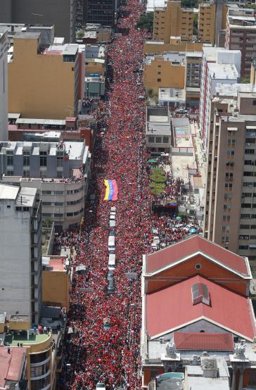 Anhänger von Chávez in den Straßen von Caracas