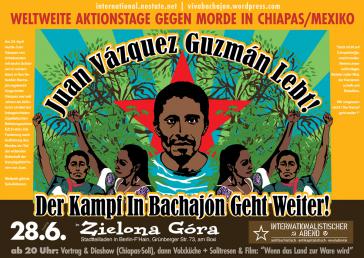 Plakat: Veranstaltung am 28.06.2013 im Stadtteilladen Zielona Gora über Chiapas