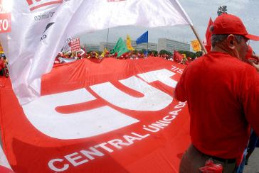 Demonstration des Gewerkschaftsverbandes CUT in Brasília