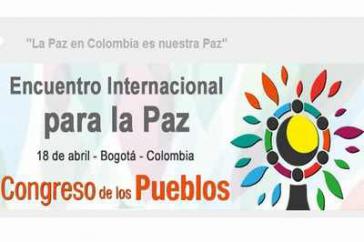 Plakat zum internationalen Friedenstreffen