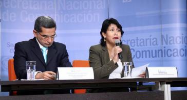 Fernando Alvarado und die Ministerin für die politische Koordination, Betty Tola
