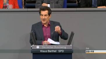 Der SPD-Abgeordnete Klaus Barthel in der Debatte