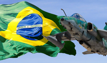 In Szene gesetzt: Brasilianisches Militärflugzeug