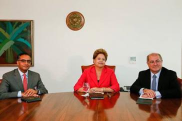 ICANN-Chef Chahadé, Rousseff, Minister Silva (v.l.n.r.)