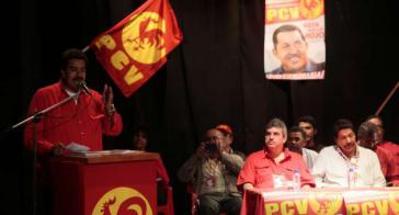 Nicolás Maduro bei seiner Rede vor Vertretern der Kommunistischen Partei