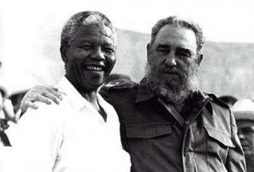 Nelson Mandela und Fidel Castro am 26. Juli 1991