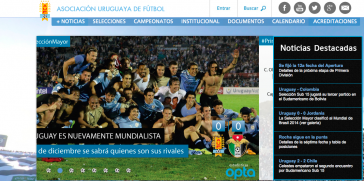 Nationalteam von Uruguay auf der Homepage des Fußballverbandes