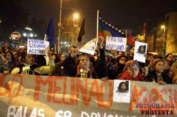 Protestdemonstration gegen den Mord an Rodrigo Melinao in Santiago de Chile