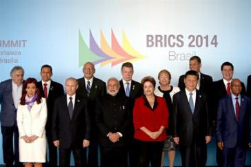 Die Staatschefs der BRICS-Länder und südamerikanischer Staaten in Fortaleza